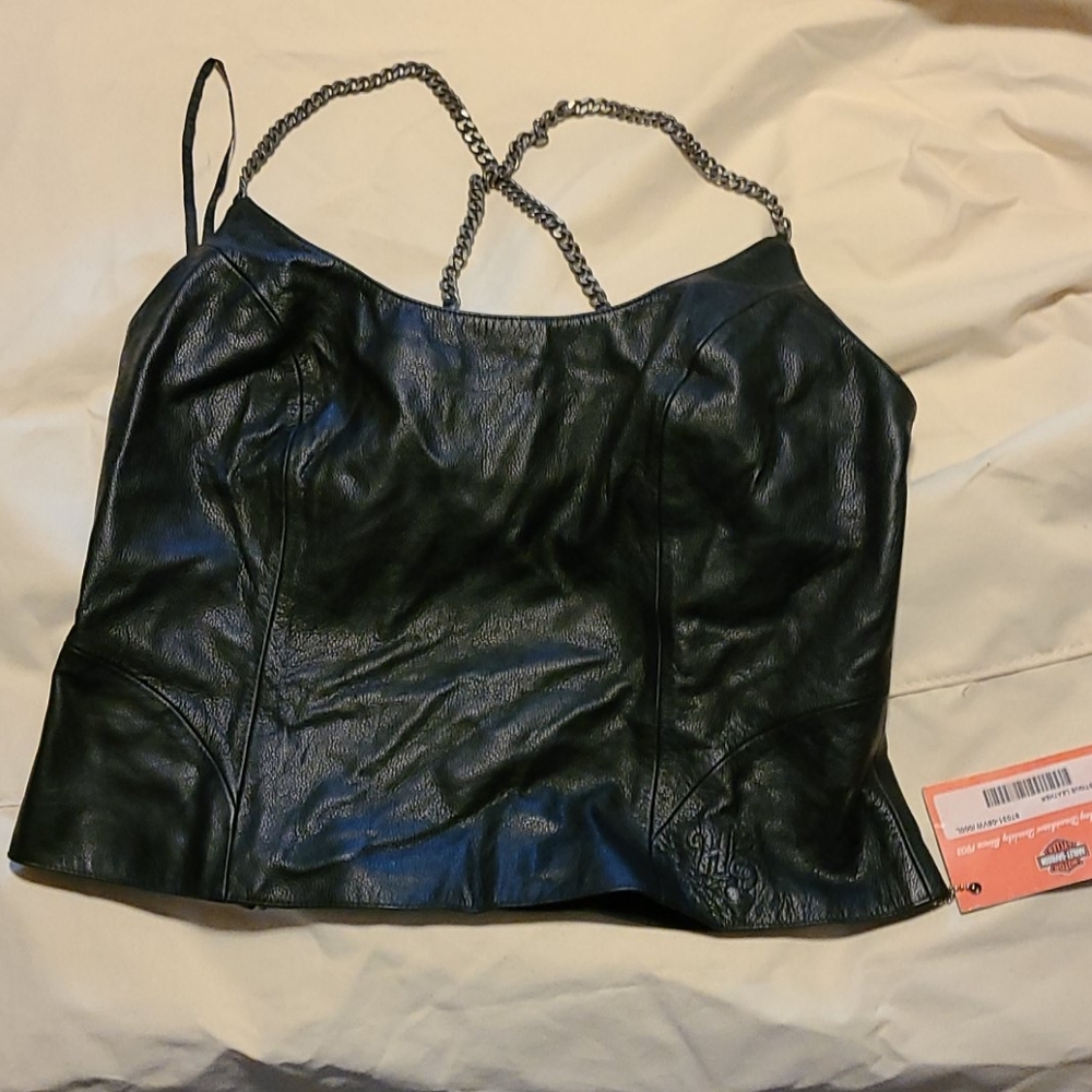 Vintage Harley Davidson Leather tank top